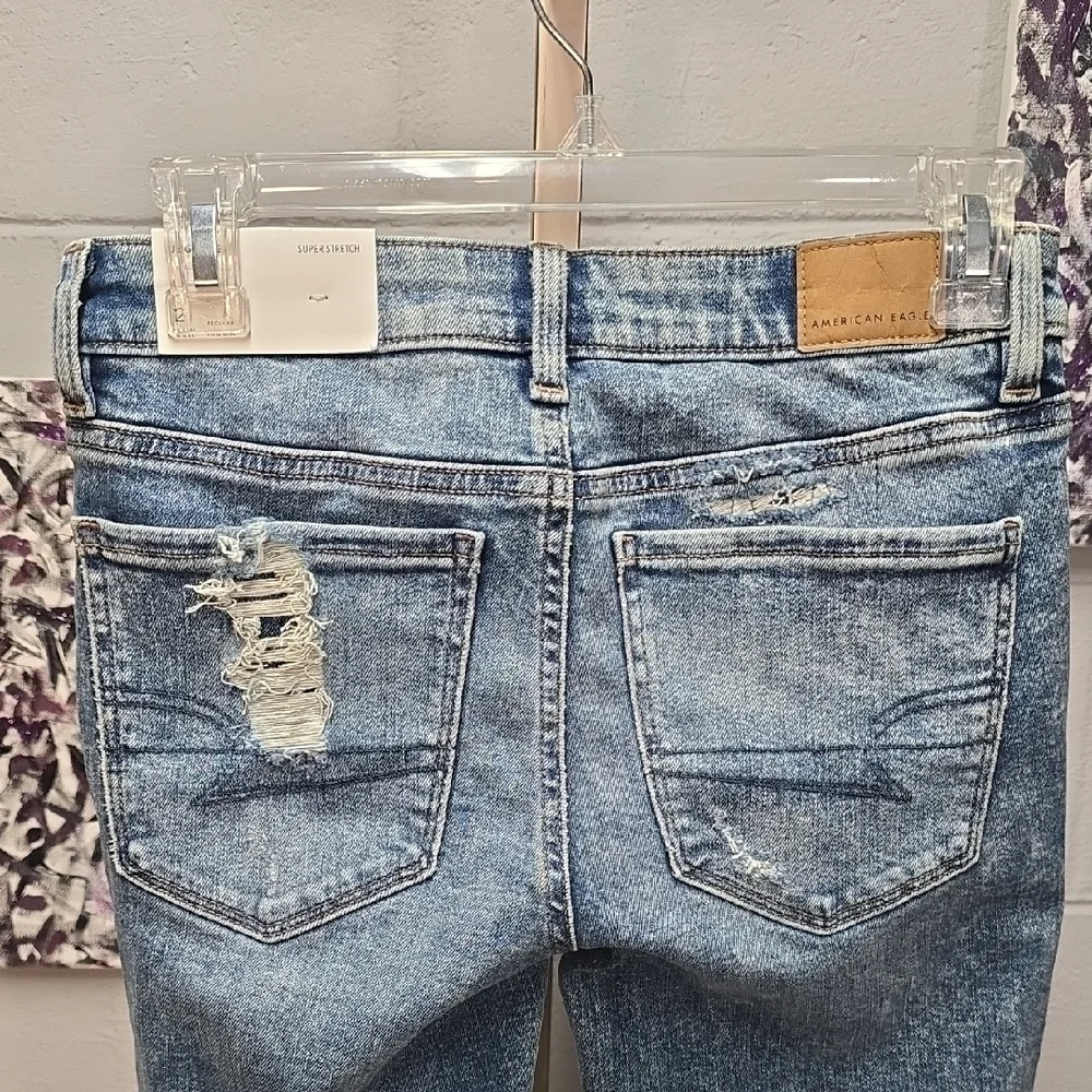 American Eagle Outfitters Distressed Blue Skinny Jeggings